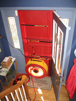 Blower door test for Sicklerville homes
